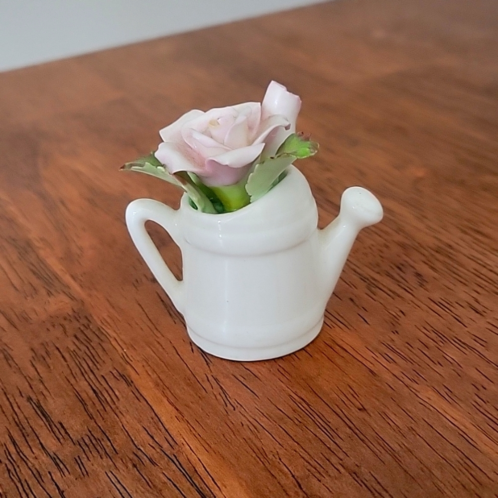 Vintage Antique Napcoware Bone China Flower Floral Bouquet in Watering Can